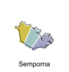 Map City Of Semporna Design Malaysia Map With