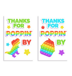 Set Of 2 Birthday Popit Rainbow Favor Cards