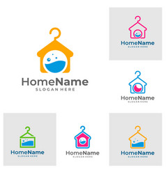 Set Of Laundry Home Logo Icon