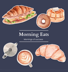 Sticker Template With Specialty Breakfast