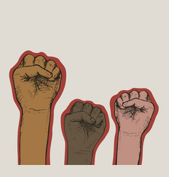 Fists Of Group Of People Of Different Races