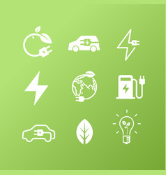 Icons On The Topic Of Electric Car Charging