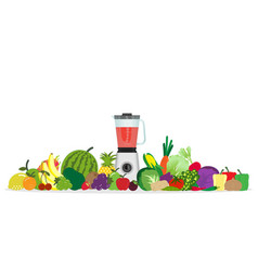 Fruits And Vegetables Juice With Blender Kitchen