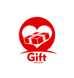 Gift Box Icon Birthday Surprise Ribbon And Heart