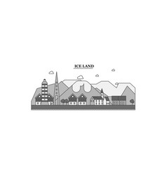 Iceland City Skyline Isolated