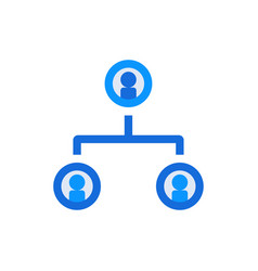 Organization Business Management Icon With Blue