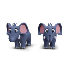 3d Elephant Standing With Raised Trunk