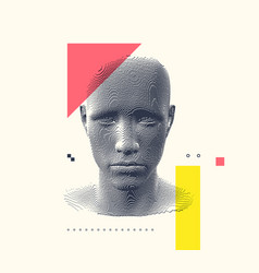 Abstract Digital Human Head Constructing From