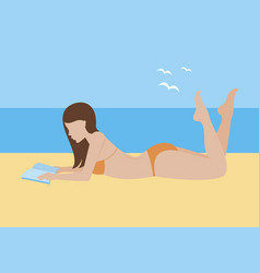 Girl Woman Beach Lying Read Summer Relax Icon