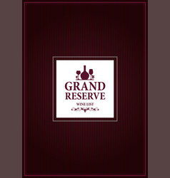 Grand Reserve Wine List On A Violet Background