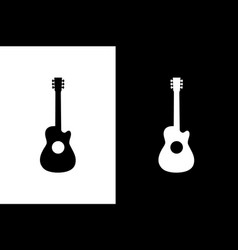 Guitar Silhouette Icon On White Black