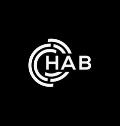 Hab Letter Logo Design On Black Background