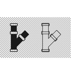 Black Industry Metallic Pipe Icon Isolated