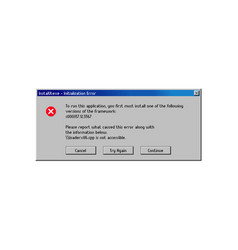 Error Message Window Application Installation