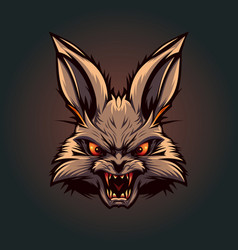 Raging Rabbit With Burning Eyes And Bloodied Teeth