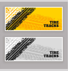 Tire Tracks Banners Grunge Background