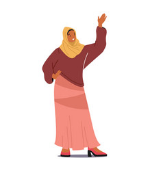 Arab Woman Waving Hand Arabic Muslim Female