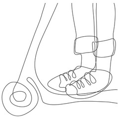 Continuous Line Drawing A Close Up Feet