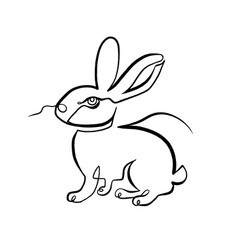 Continuous Line Drawing Of Cute Hare