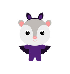 Cute Little Halloween Opossum In A Bat Costume