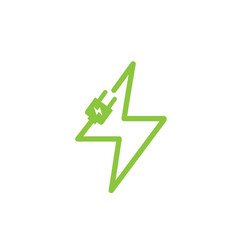 Green Lightning Bolt Icon On White Background