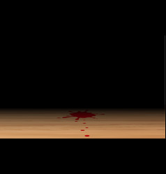 Blood Drop On Wooden Floor In Dark Room