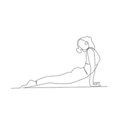 Continuous Line Drawing Of Woman Doing Exercise