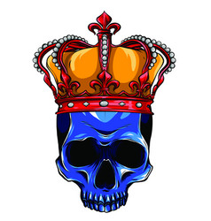 King death portrait a skull with a crown Vector Image