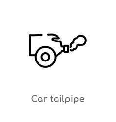 Outline Car Tailpipe Icon Isolated Black Simple