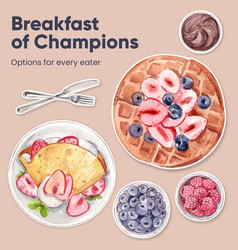 Sticker Template With Specialty Breakfast