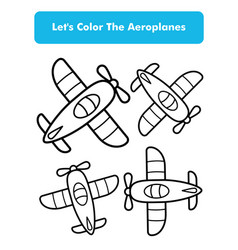 Aeroplanes Coloring Book Page In Letter Page Size