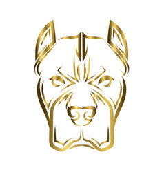 Gold Line Art Pitbull Dog Head Good Use