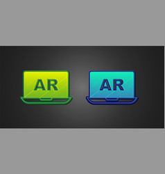 Green And Blue Augmented Reality Ar Icon Isolated