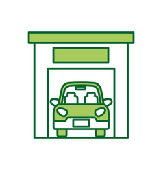 Car Inside Garage Icon Image