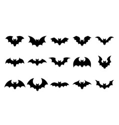 Halloween Isolated Black Bat Silhouettes Holiday