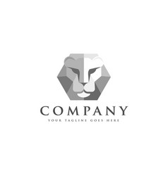 Lion Head Hexagon Logo