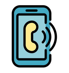 Smartphone Pay Icon Color Outline