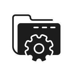 Computer Folder With Gear Silhouette Icon Setting