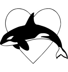 Orca Love Black And White Cartoon Symbol