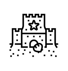 Sand Castle Summer Line Icon