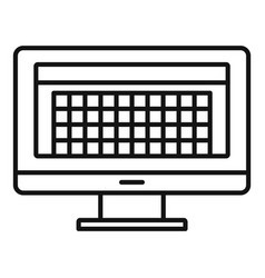 Desktop Computer Photo Redaction Icon Outline