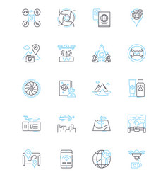 Supply Chain Linear Icons Set Logistics