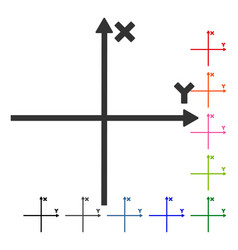 Cartesian axes framed icon Royalty Free Vector Image