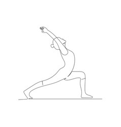 Continuous Line Drawing Of Woman Doing Exercise