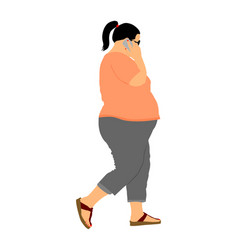 Overweight Woman Talking On Mobile Phone