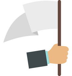 White Flag Protest Icon Flat Isolated