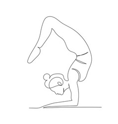 Continuous Line Drawing Of Woman Doing Exercise