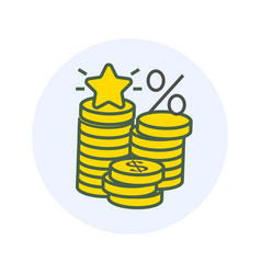 Golden Coins Color Icon