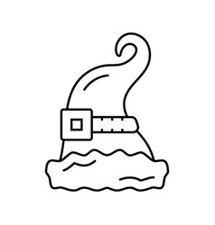 Hat Elf Santa Line Icon