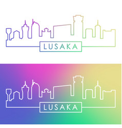 Lusaka Skyline Colorful Linear Style Editable